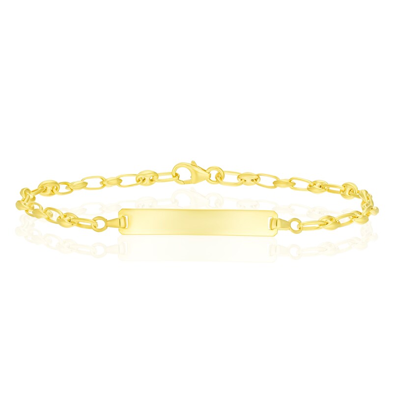 9ct Yellow Gold 7.5 Inch Puff Mariner Chain ID Bracelet