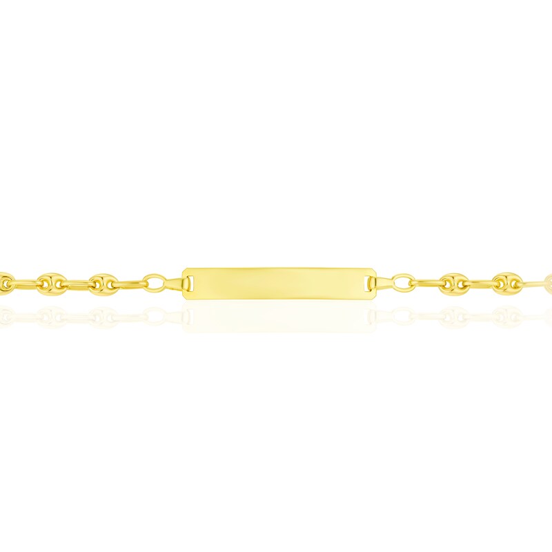 Main Image 2 of 9ct Yellow Gold 7.5" Puff Mariner Chain ID Bracelet