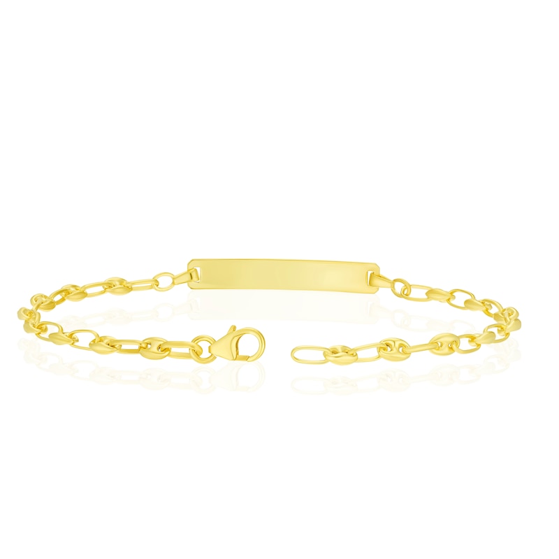 9ct Yellow Gold 7.5 Inch Puff Mariner Chain ID Bracelet
