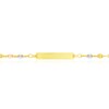 Thumbnail Image 1 of 9ct Three Colour Gold 7.5 Inch Puff Mariner Chain ID Bracelet