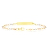 Thumbnail Image 2 of 9ct Three Colour Gold 7.5 Inch Puff Mariner Chain ID Bracelet