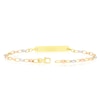 Thumbnail Image 3 of 9ct Three Colour Gold 7.5" Puff Mariner Chain ID Bracelet