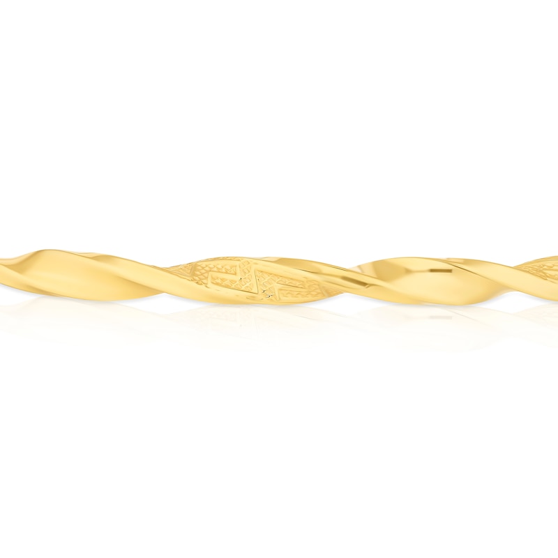 Main Image 2 of 9ct Yellow Gold Hinged Twist Greek Bangle