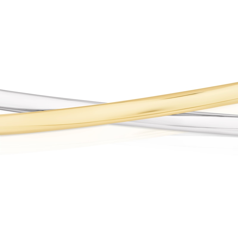 Main Image 2 of 9ct Two Tone Gold Crossover Bangle