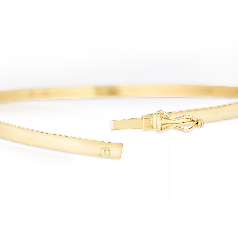Main Image 3 of 9ct Yellow Gold Cubic Zirconia Open Circle Bangle