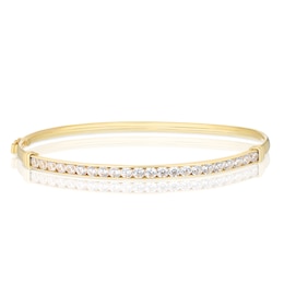9ct Yellow Gold Cubic Zirconia Bangle