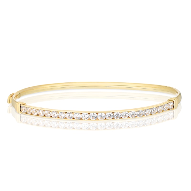 9ct Yellow Gold Cubic Zirconia Bangle