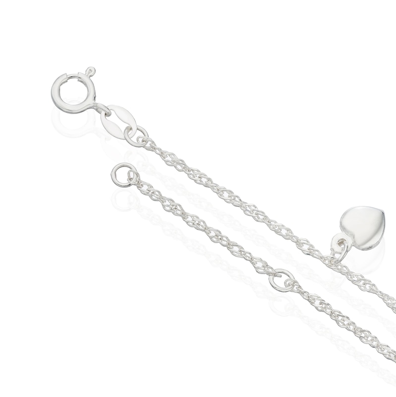 Main Image 3 of Children's Sterling Silver Drop Heart Station Bracelet