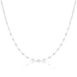 Sterling Silver Starburst Patterned Link Necklace