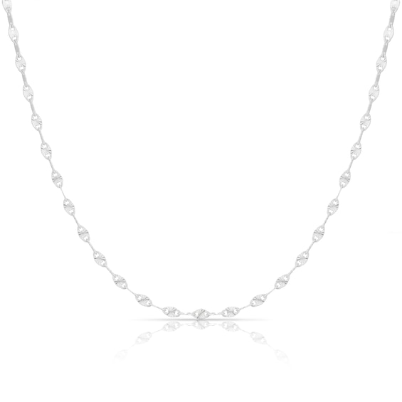 Sterling Silver Starburst Patterned Link Necklace