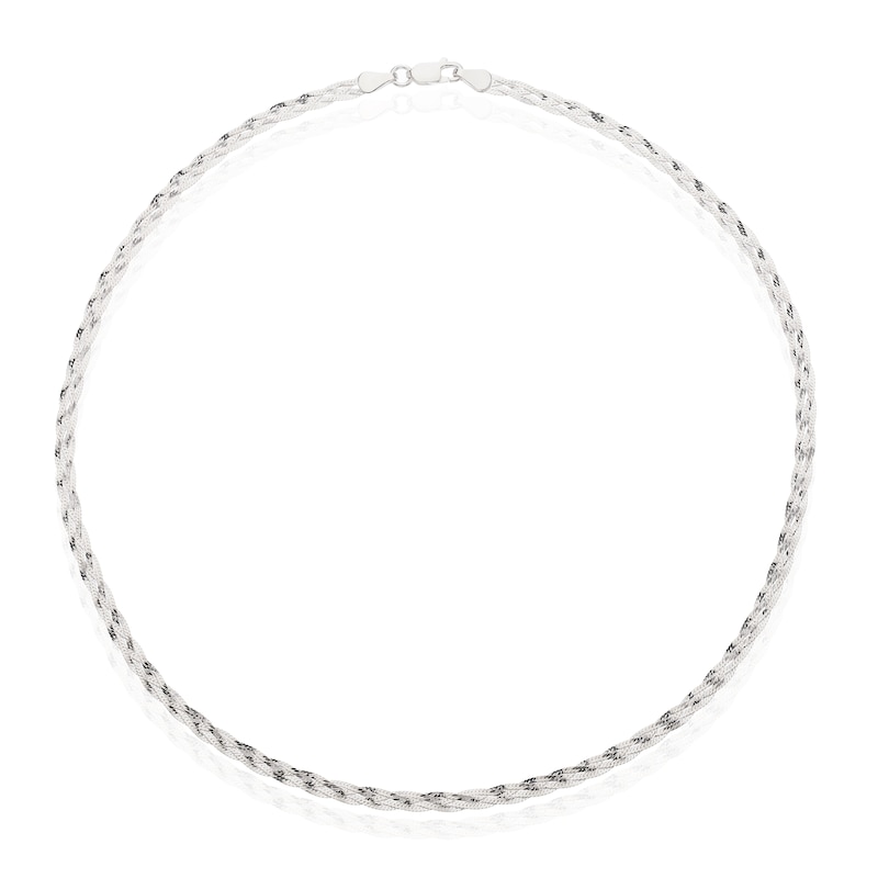 Main Image 2 of Sterling Silver Textured Braided Necklace