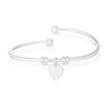Thumbnail Image 1 of Sterling Silver Heart Charm Torque Bangle