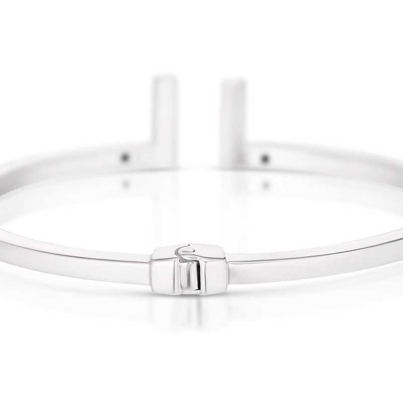 Sterling Silver Hinged T Bangle