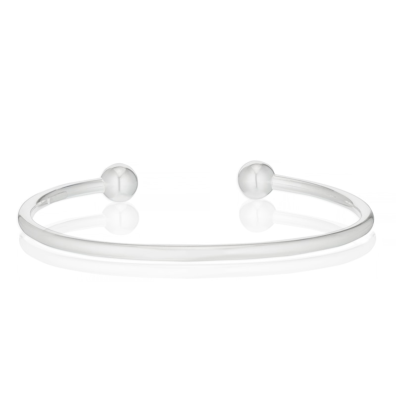 Sterling Silver Plain Torque Bangle