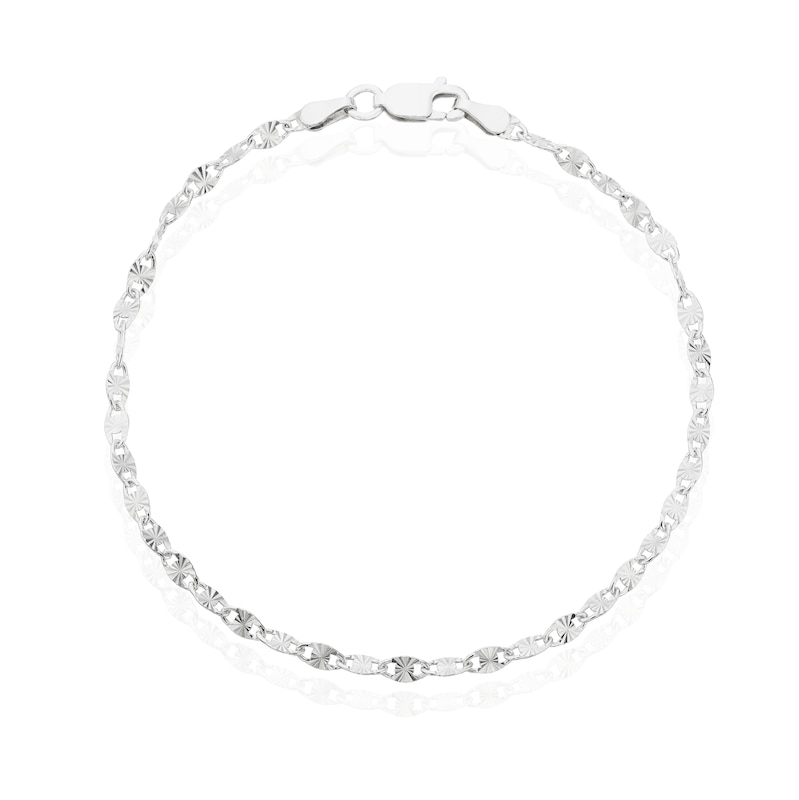 Main Image 1 of Sterling Silver Starburst Patterned Link Bracelet