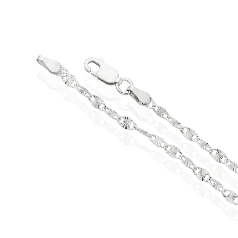 Sterling Silver Starburst Patterned Link Bracelet