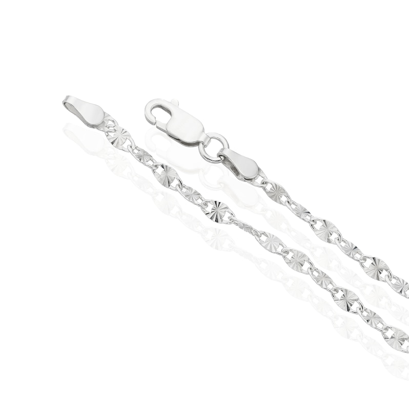 Main Image 3 of Sterling Silver Starburst Patterned Link Bracelet