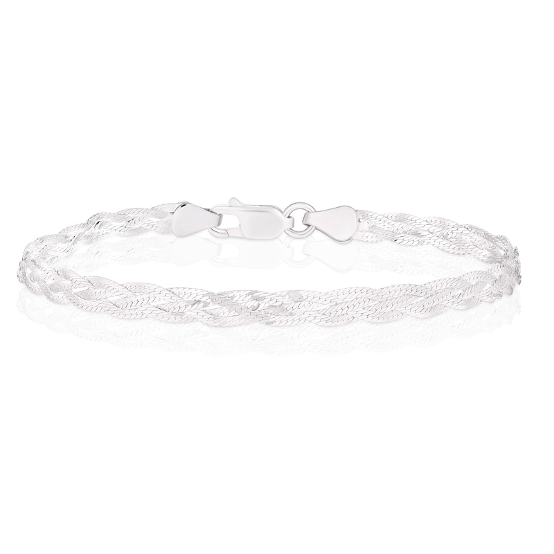 Sterling Silver Textured Braided Bracelet