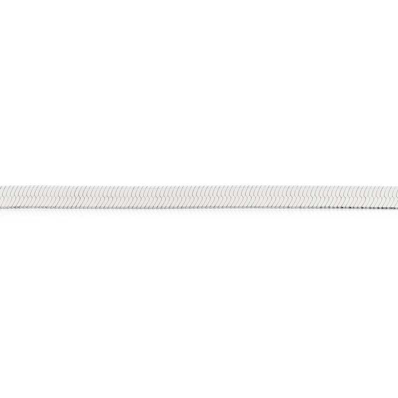 Main Image 2 of Sterling Silver Textured Flat Snake Chain Bracelet