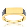 Thumbnail Image 1 of Men's Sterling Silver & 18ct Gold Plated Vermeil Black Edge Rectangle Ring