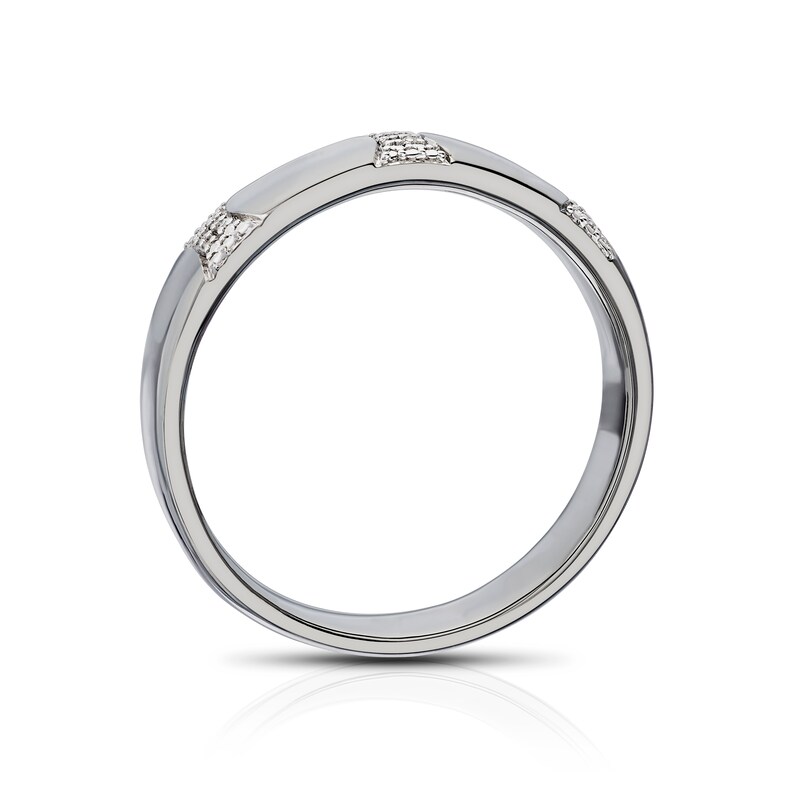 Sterling Silver Diamond Detail Signet Ring