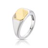 Thumbnail Image 2 of Men's Sterling Silver & 18ct Gold Plated Vermeil Two Tone Diamond Signet Ring