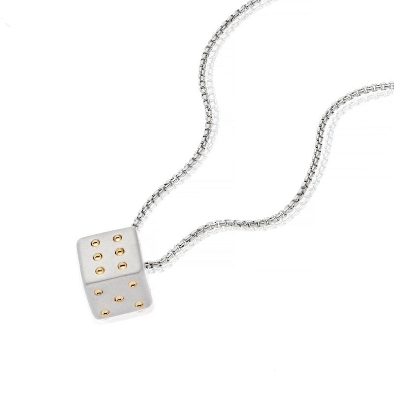 Men's Sterling Silver Dice Pendant Necklace