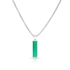 Thumbnail Image 0 of Men's Sterling Silver Green Rectangle Pendant Necklace