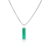 Thumbnail Image 1 of Men's Sterling Silver Green Rectangle Pendant Necklace