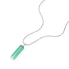 Thumbnail Image 1 of Men's Sterling Silver Green Rectangle Pendant Necklace