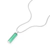Thumbnail Image 2 of Men's Sterling Silver Green Rectangle Pendant Necklace