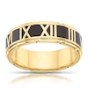 Thumbnail Image 1 of Men's Sterling Silver & 18ct Gold Plated Vermeil Roman Numeral Ring