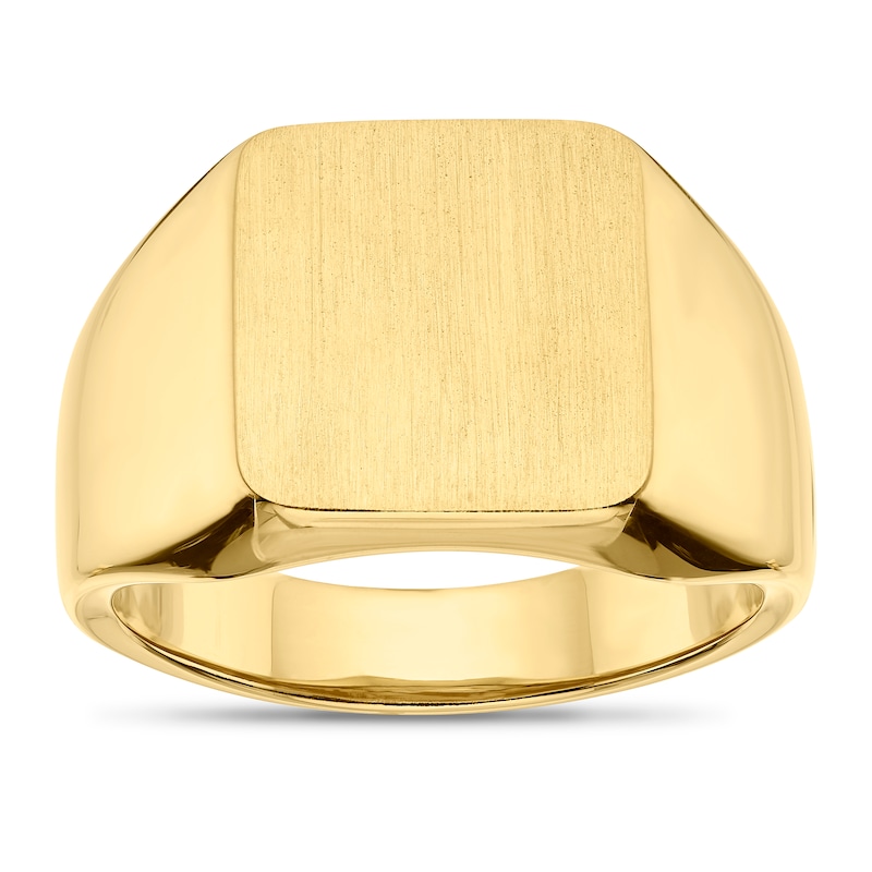 Main Image 1 of Men's Sterling Silver & 18ct Gold Plated Vermeil Signet Ring