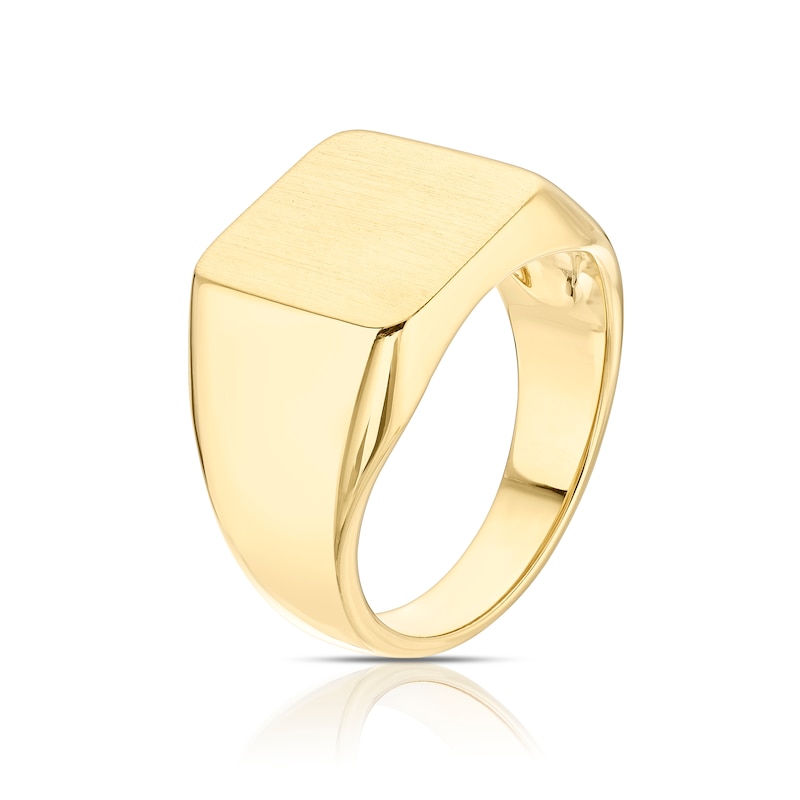 Main Image 2 of Men's Sterling Silver & 18ct Gold Plated Vermeil Signet Ring