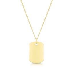 Men's Sterling Silver & 18ct Gold Plated Vermeil Dog Tag Pendant Necklace