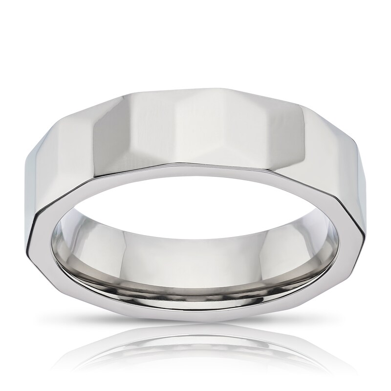 Men's Titanium Textured 3D Ring