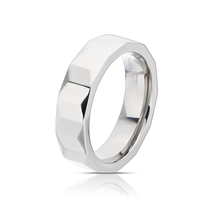 Men's Titanium Textured 3D Ring