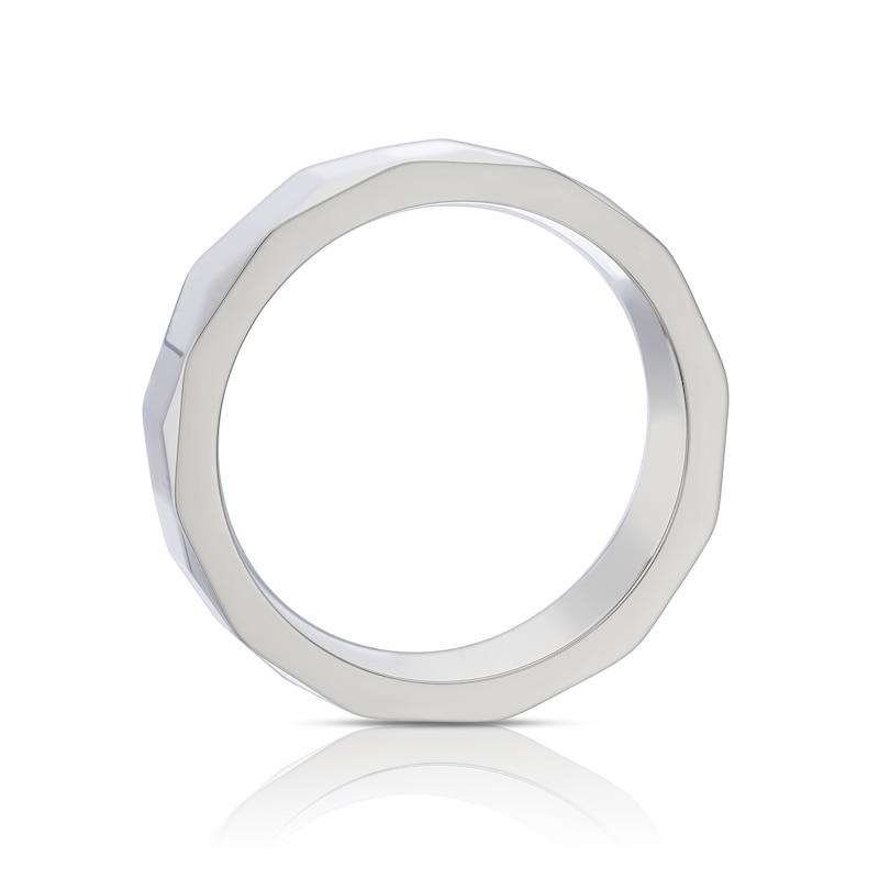 Men's Titanium Textured 3D Ring