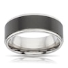 Thumbnail Image 1 of Men's Titanium Two Tone Black Centre Detail Ring