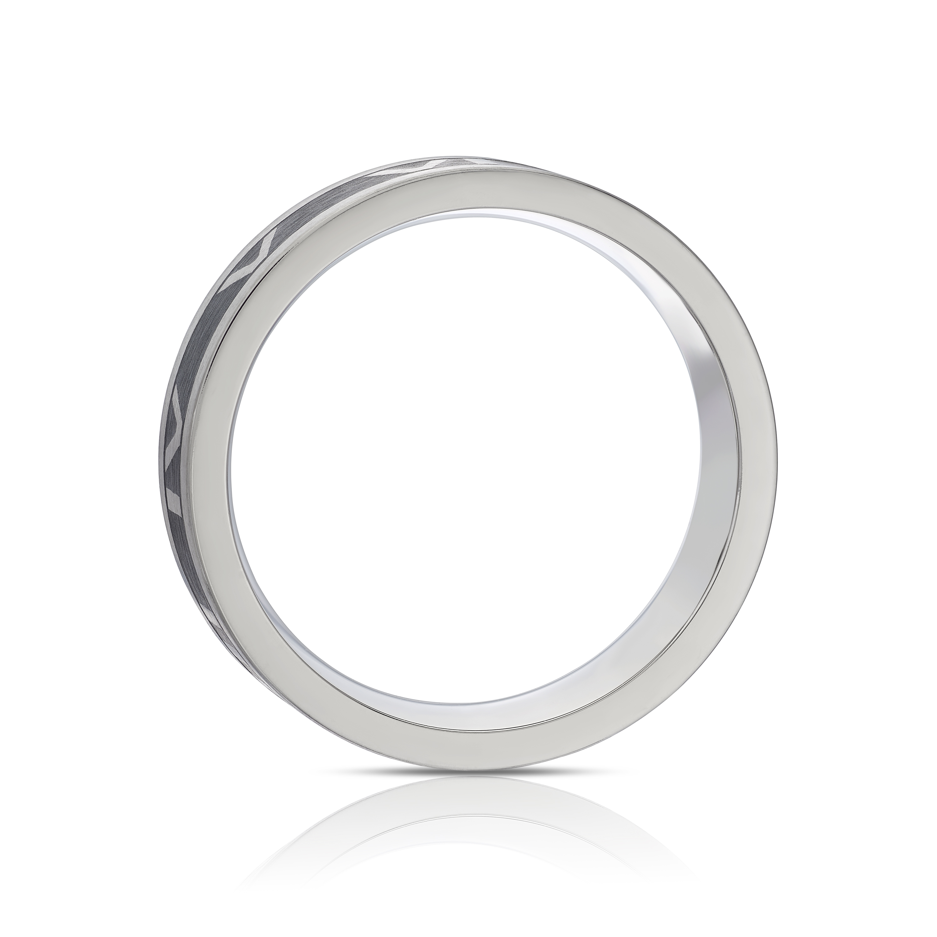 Men's Titanium Roman Numeral Detail Ring