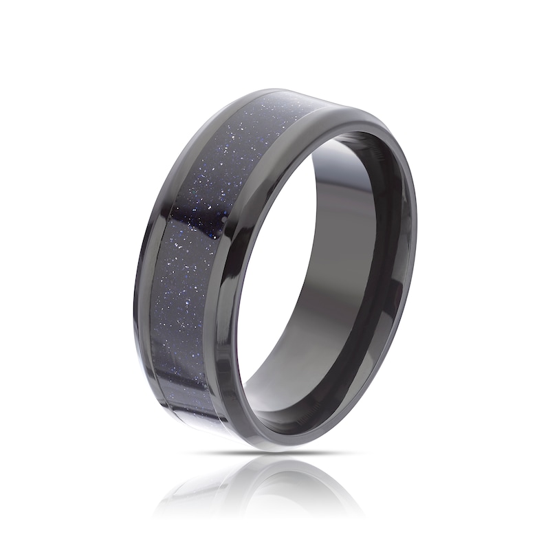 Main Image 2 of Men's Titanium Patterned Sparkle Ring