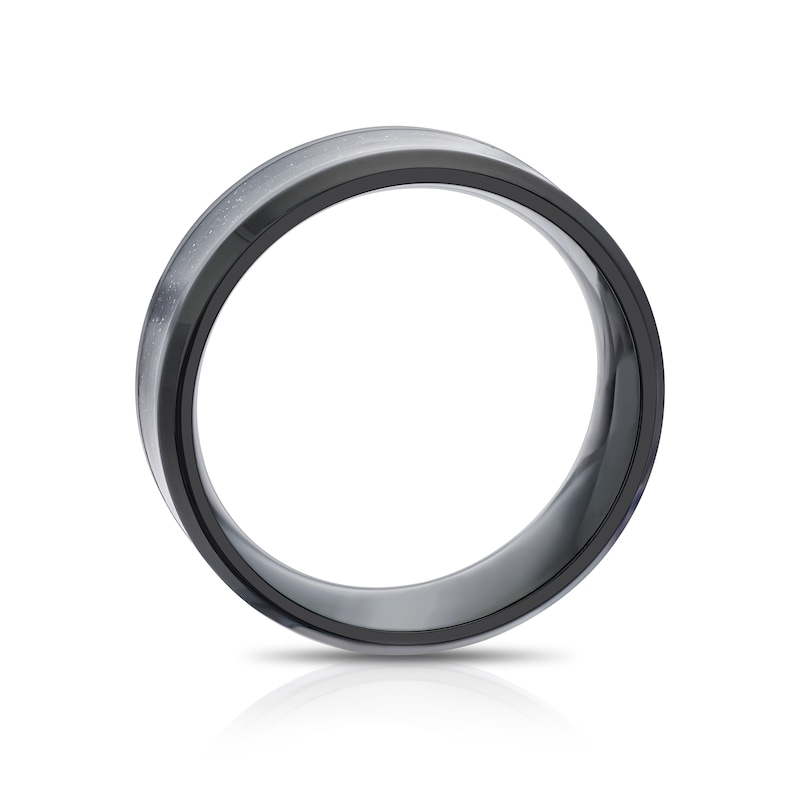 Main Image 3 of Men's Titanium Patterned Sparkle Ring