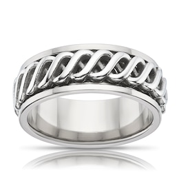 Men's Titanium & Stainless Steel Celtic Spinner Ring