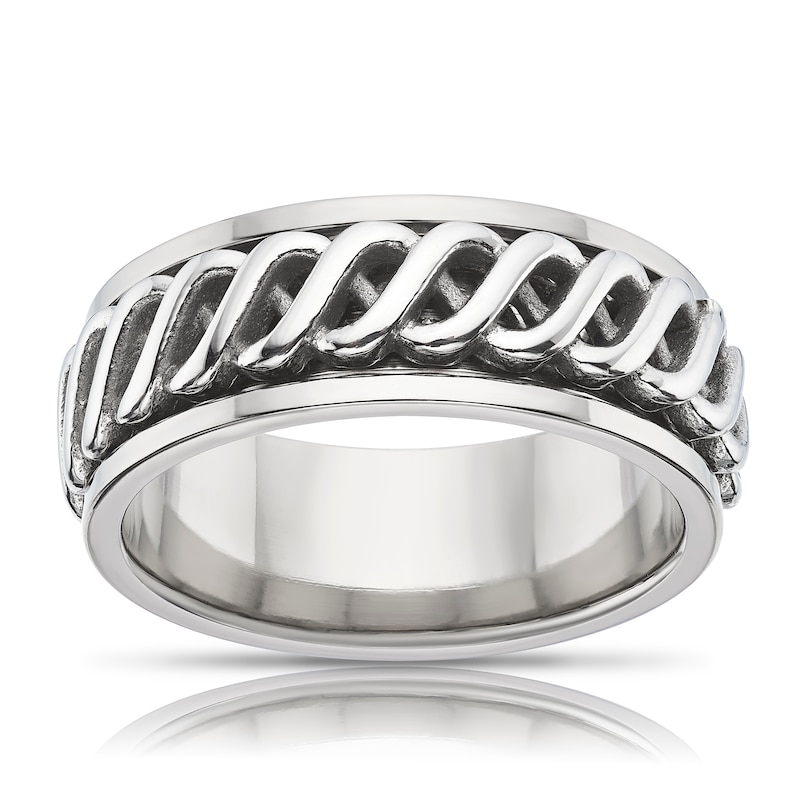 Men's Titanium & Stainless Steel Celtic Spinner Ring