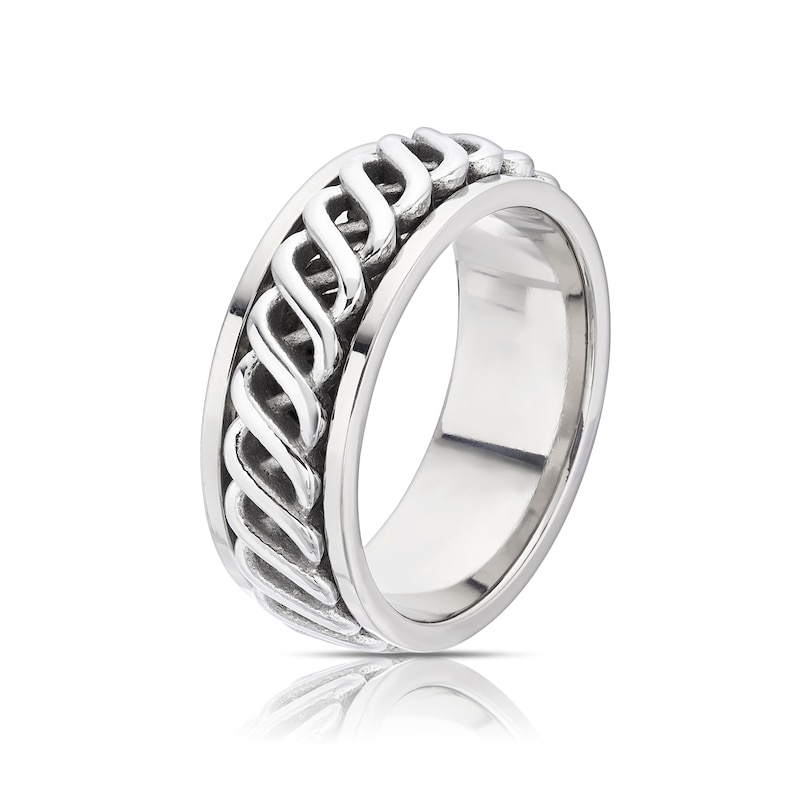 Men's Titanium & Stainless Steel Celtic Spinner Ring