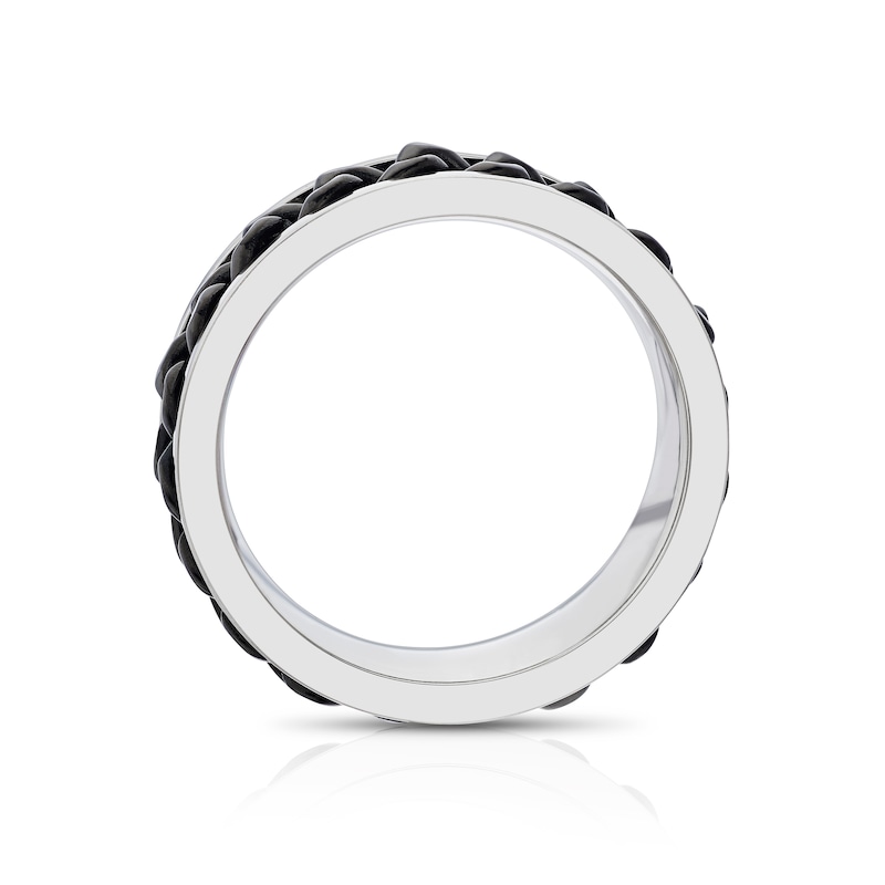 Main Image 3 of Men's Titanium & SS Curb Chain Detail Spinner Ring