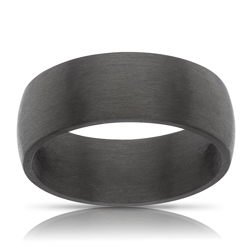 Main Image 1 of Men's Carbon Fibre Black Tone Brushed Ring