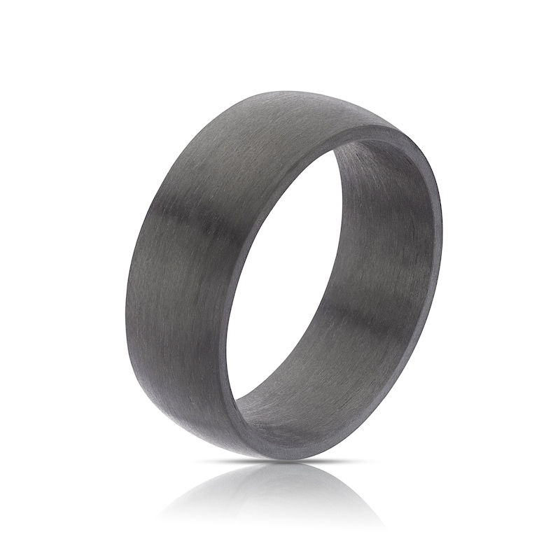Main Image 2 of Men's Carbon Fibre Black Tone Brushed Ring