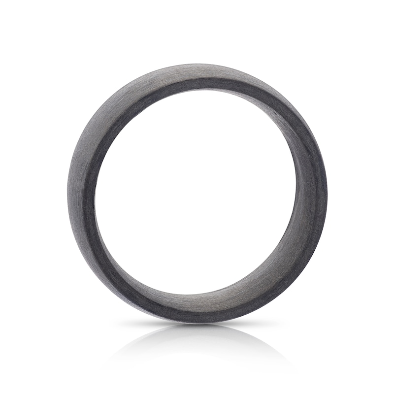 Main Image 3 of Men's Carbon Fibre Black Tone Brushed Ring