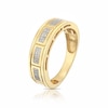 Thumbnail Image 2 of Men's Sterling Silver & 18ct Gold Plated Vermeil 0.10ct Diamond Ring